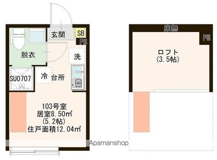 グレイス前野町[1R/12.04m2]の間取図