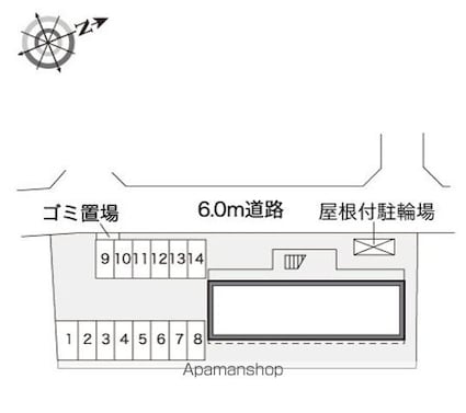 レオパレスサンライズ[1K/23.18m2]の配置図