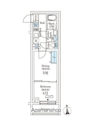 （仮称）練馬区桜台三丁目計画[1DK/31.15m2]の間取図