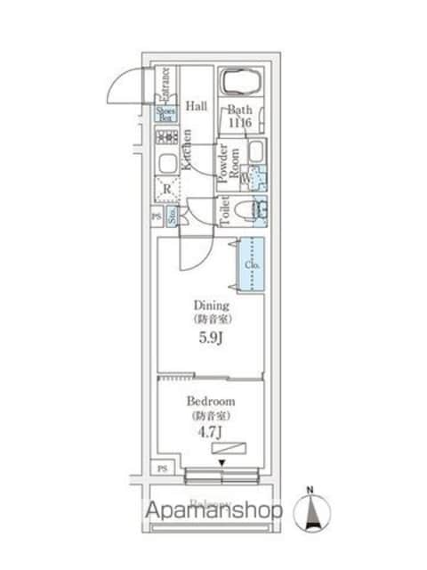 （仮称）練馬区桜台三丁目計画[1DK/31.15m2]の間取図