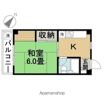 葛西壱番館[1K/22.68m2]の間取図
