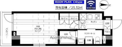 ステージグランデ新中野アジールコート[1K/25.52m2]の間取図