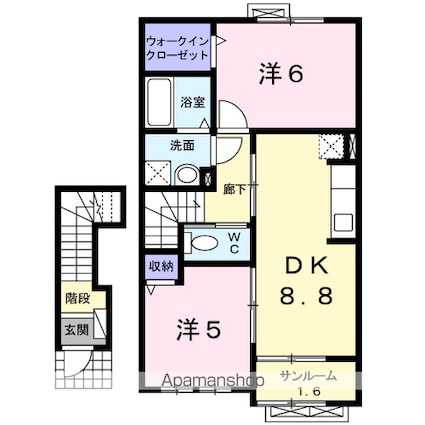 グラン・シャトレーⅢ[2DK/53.91m2]の間取図