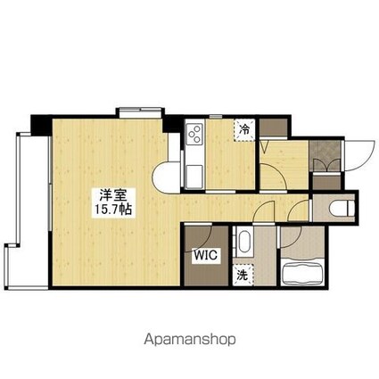 広島県広島市中区中町[1R/39.45m2]の間取図