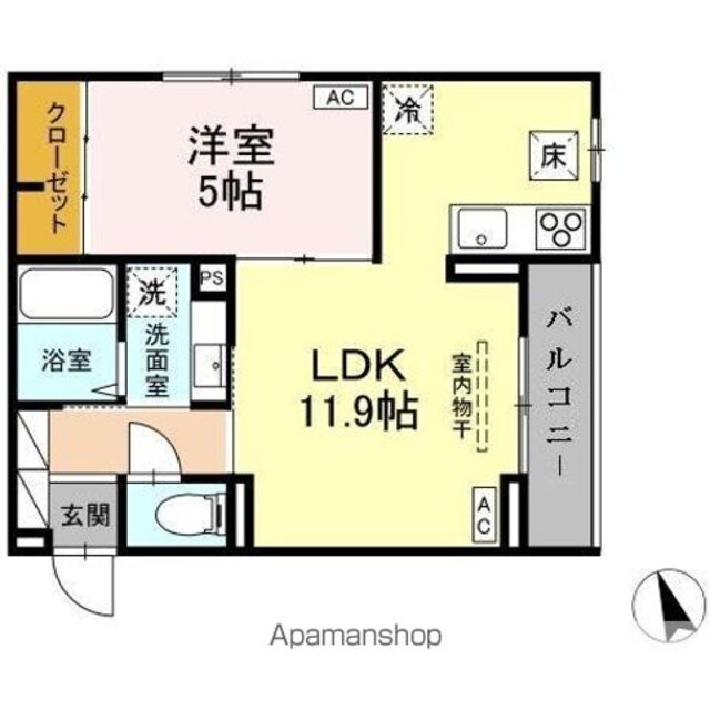 東京都立川市柴崎町２丁目[1LDK/40.21m2]の間取図