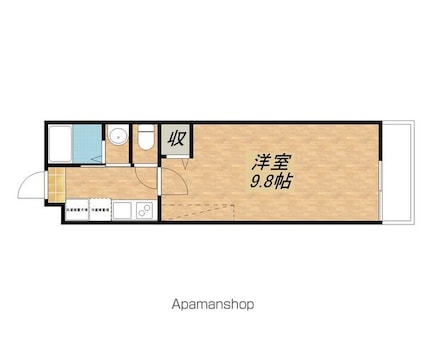 アークリード由美浜[1K/25.1m2]の間取図