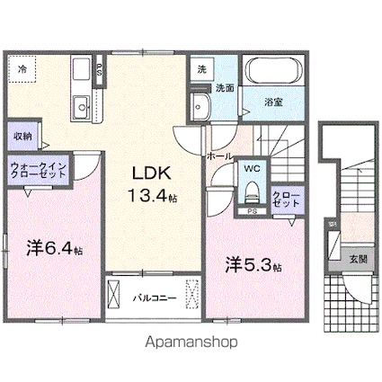 和歌山県和歌山市加納[2LDK/59.16m2]の間取図