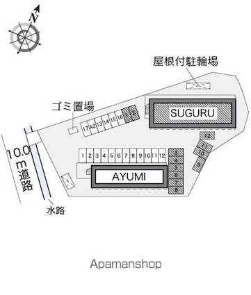レオパレスＳＵＧＵＲＵ[1K/23.18m2]の配置図