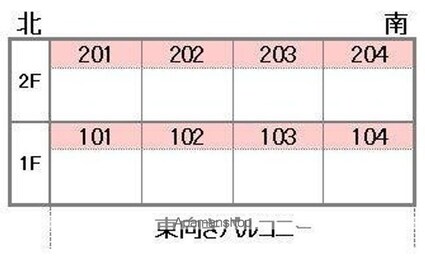フォブールフライブルク[2DK/39m2]の配置図