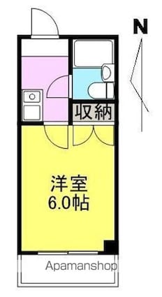 香川県高松市福岡町４丁目[1K/15.93m2]の間取図