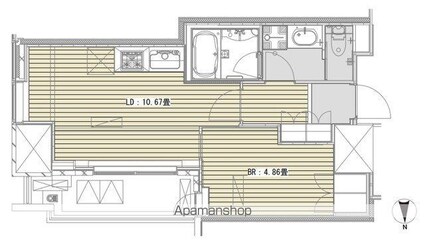 Ｗｈｉｔｅ　Ｔｏｗｅｒ　Ｈａｍａｍａｔｓｕｃｈｏ[1LDK/39.32m2]の間取図