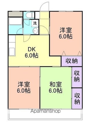 新中島エクセランス[3DK/56.55m2]の間取図