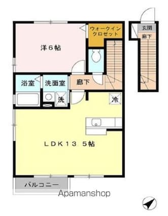 東京都昭島市緑町２丁目[1LDK/49.1m2]の間取図