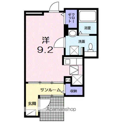 レイクサイド・Ｗｉｎ[1R/27.67m2]の間取図