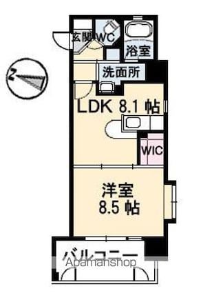 フラットリア御船[1LDK/41.42m2]の間取図