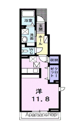 愛媛県松山市中村１丁目[1K/34.15m2]の間取図