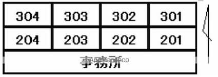 番町田村館[1R/18.78m2]の配置図