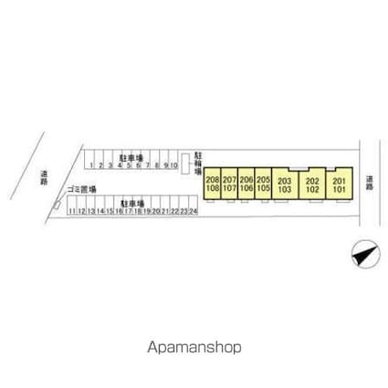 フォレストメゾン深芝[1LDK/45.85m2]の配置図
