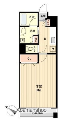 ＳーＦＯＲＴ榴岡公園[1K/28.02m2]の間取図