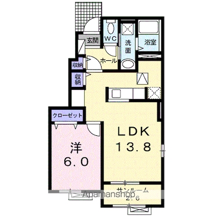 ハミング　ライフ　Ⅱ[1LDK/50.09m2]の間取図