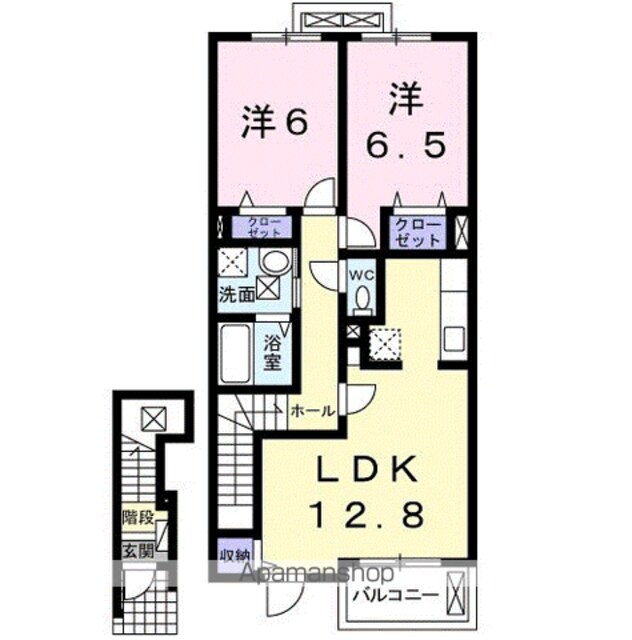 ピチカート[2LDK/62.45m2]の間取図