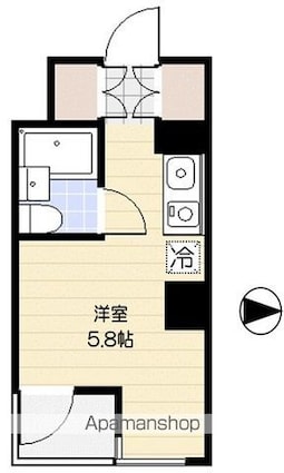 東京都国分寺市本町４丁目[1R/16.48m2]の間取図
