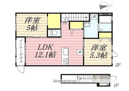 ｐｌｕｍｅｒｉａ（プルメリア）[2LDK/57.9m2]の間取図