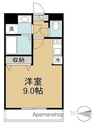 ニューライフ宮崎Ⅰ[1R/24.5m2]の間取図