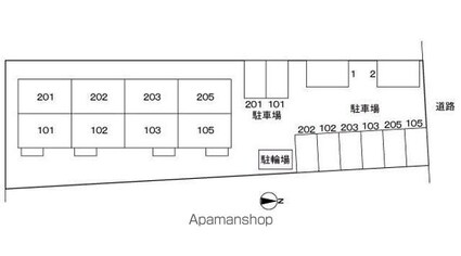 シャルマンヴィラ[2DK/45.82m2]の配置図