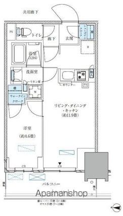 パークアクシス西大島コンフォートスクエア[1LDK/39.2m2]の間取図