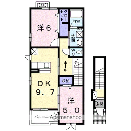 パティオⅢ[2DK/53.57m2]の間取図