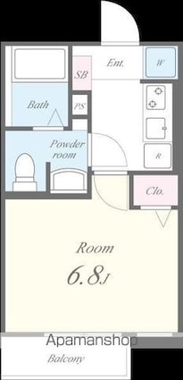 ベラフォレスタ上野毛[1K/23.14m2]の間取図