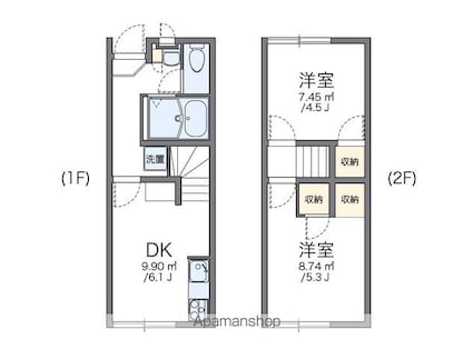 レオパレスグリーンフィールド[2DK/40.46m2]の間取図
