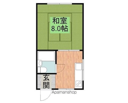 サンコーポラス[1K/23.19m2]の間取図