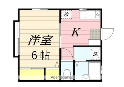 カリーノ[1K/25.9m2]の間取図