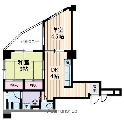 メゾンブラン田端[2DK/42.74m2]の間取図