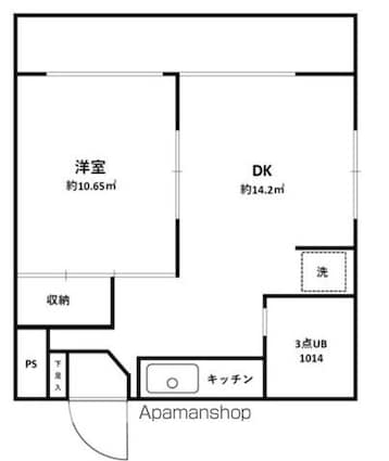 ユーコート上馬[1DK/30.36m2]の間取図