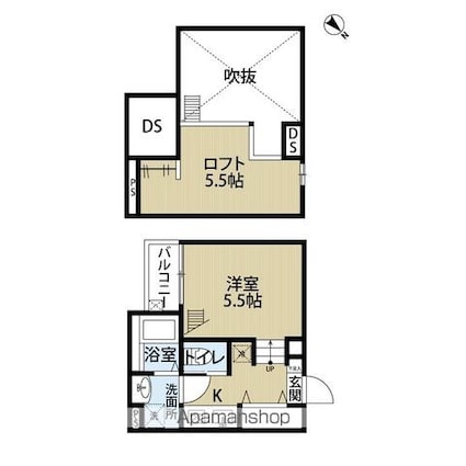 ラ・フォーリア[1R/22.31m2]の間取図