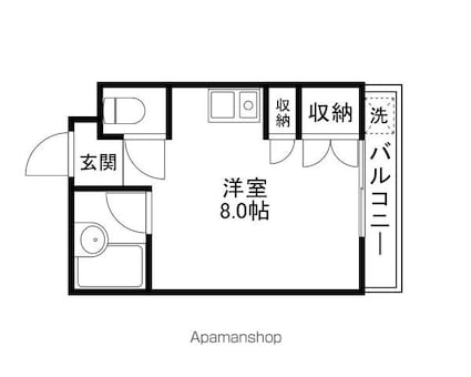 グランドハイツ柴原[1R/20.52m2]の間取図