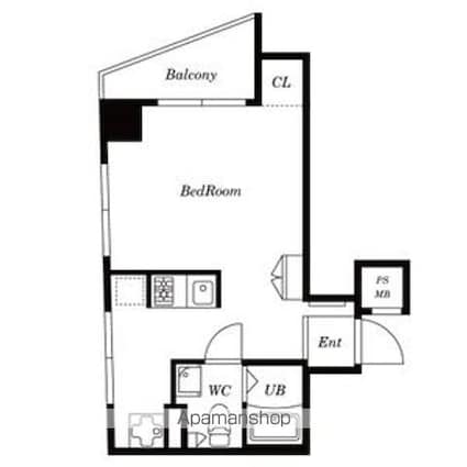ラウスパレス三軒茶屋[1R/26.13m2]の間取図