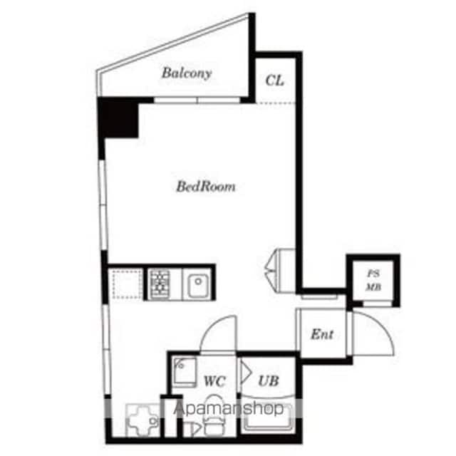 ラウスパレス三軒茶屋[1R/26.13m2]の間取図