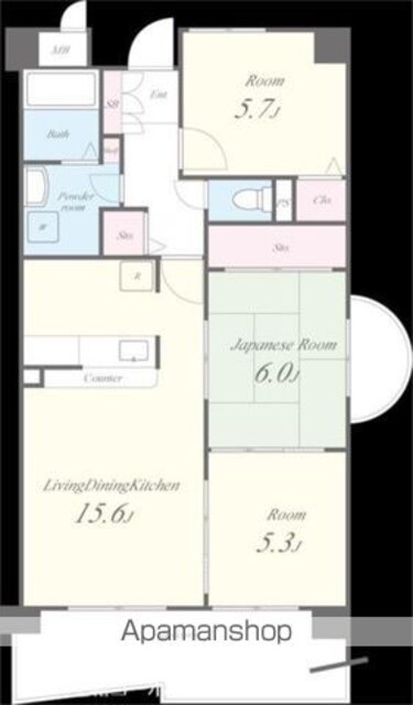 ノイフロイデ[3LDK/71.28m2]の間取図