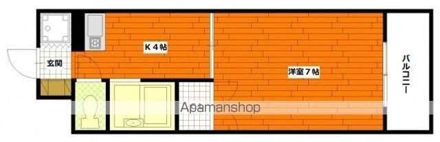 カサデソル己斐[1K/24.5m2]の間取図
