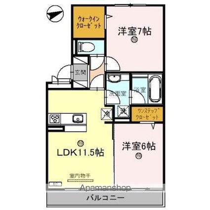 Ｋ’Ｓ　グレイス[2LDK/58.37m2]の間取図