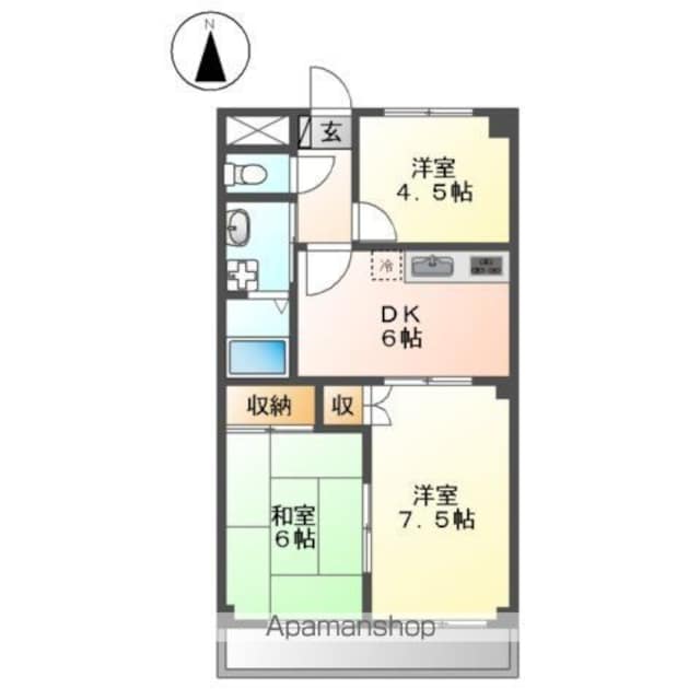 ガーデンヒルズ[3DK/49.44m2]の間取図