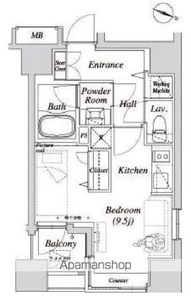 カーサスプレンディッド一番町[1R/27.82m2]の間取図