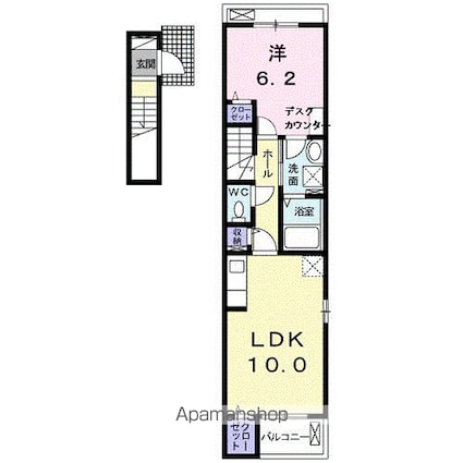 グランツＡ[1LDK/43.76m2]の間取図