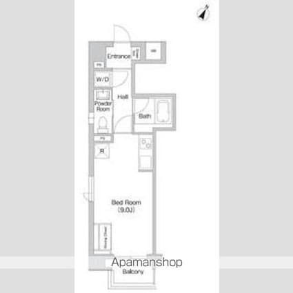 プライムアーバン三軒茶屋[1R/25.4m2]の間取図