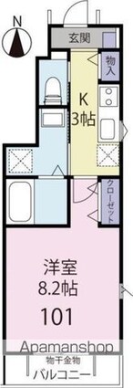 イン　ビッグ　松原ＩＩ[1K/28.24m2]の間取図