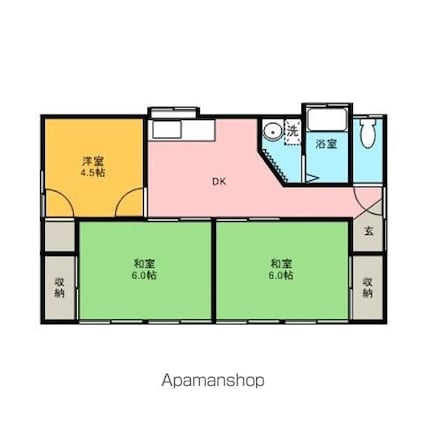 久保庭アパート[3DK/49.5m2]の間取図